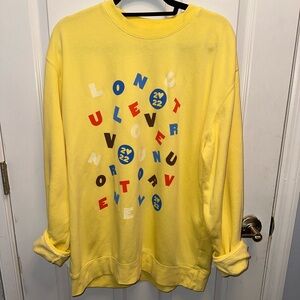 Harry Styles Love on Tour HSLOT Soup Letter Yellow Crewneck from MSG